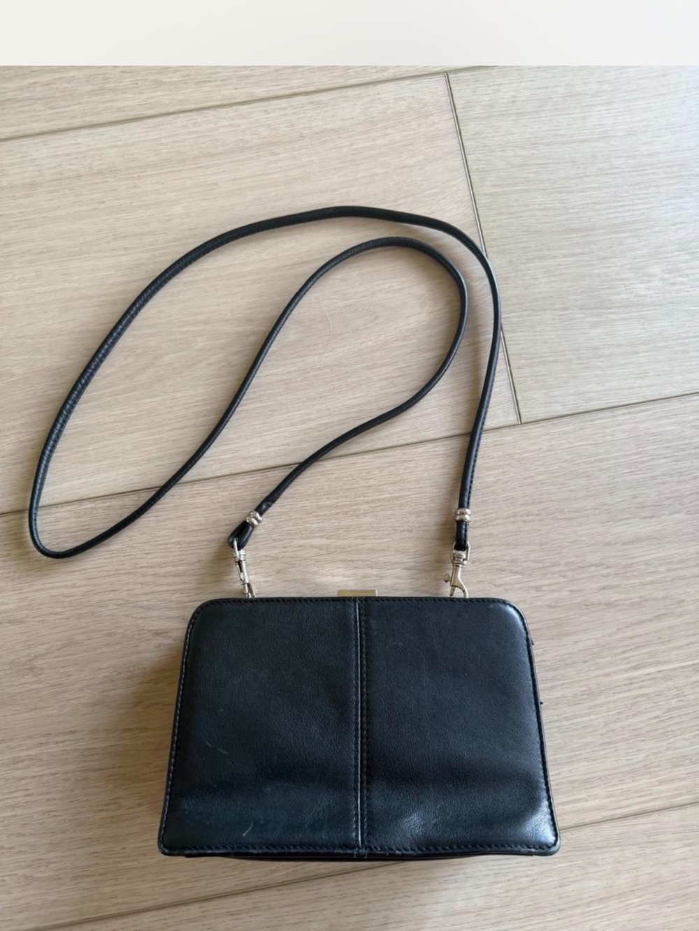 Preston & York Black Leather Crossbody Bag